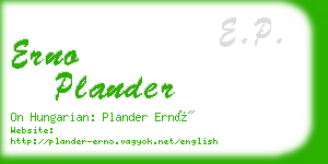 erno plander business card